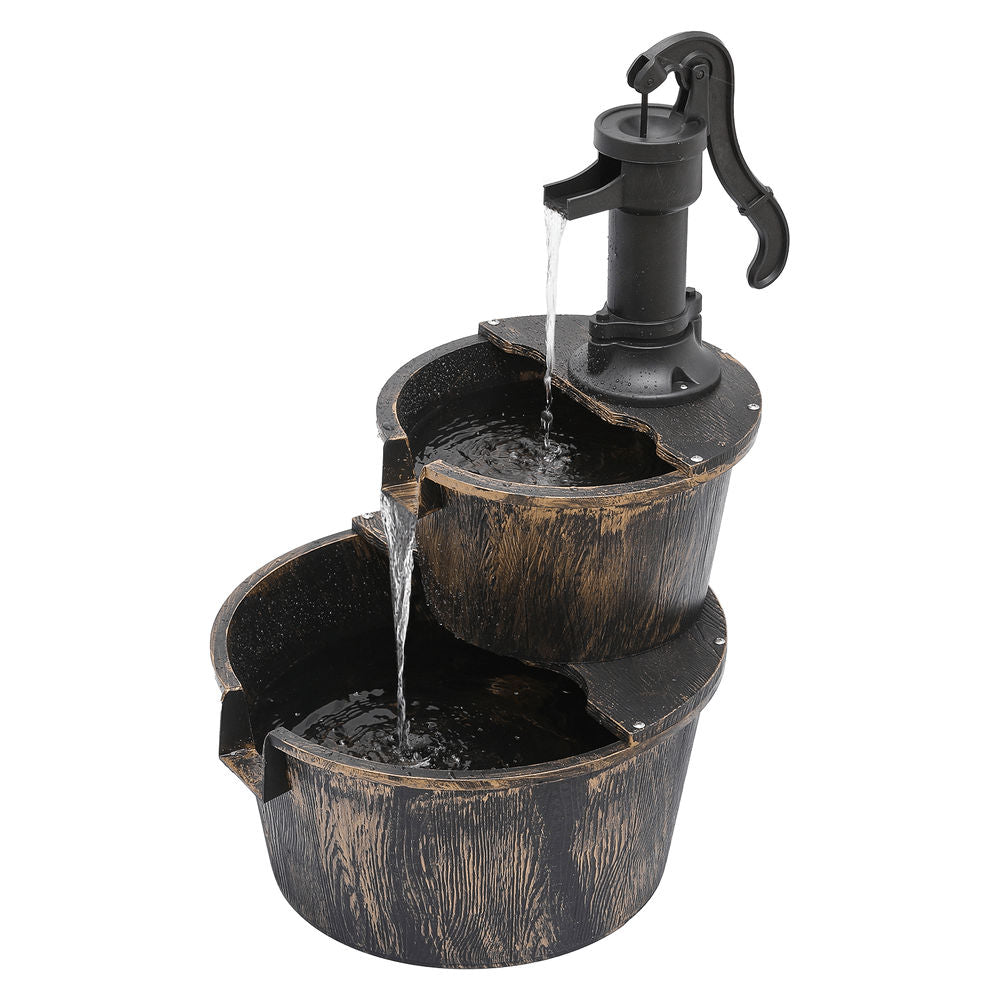 2-Tier Waterfall Fountain for Patio Garden Backyard Decking