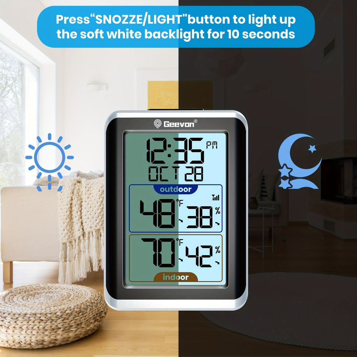 Wireless Digital Indoor Outdoor Thermometer Hygrometer