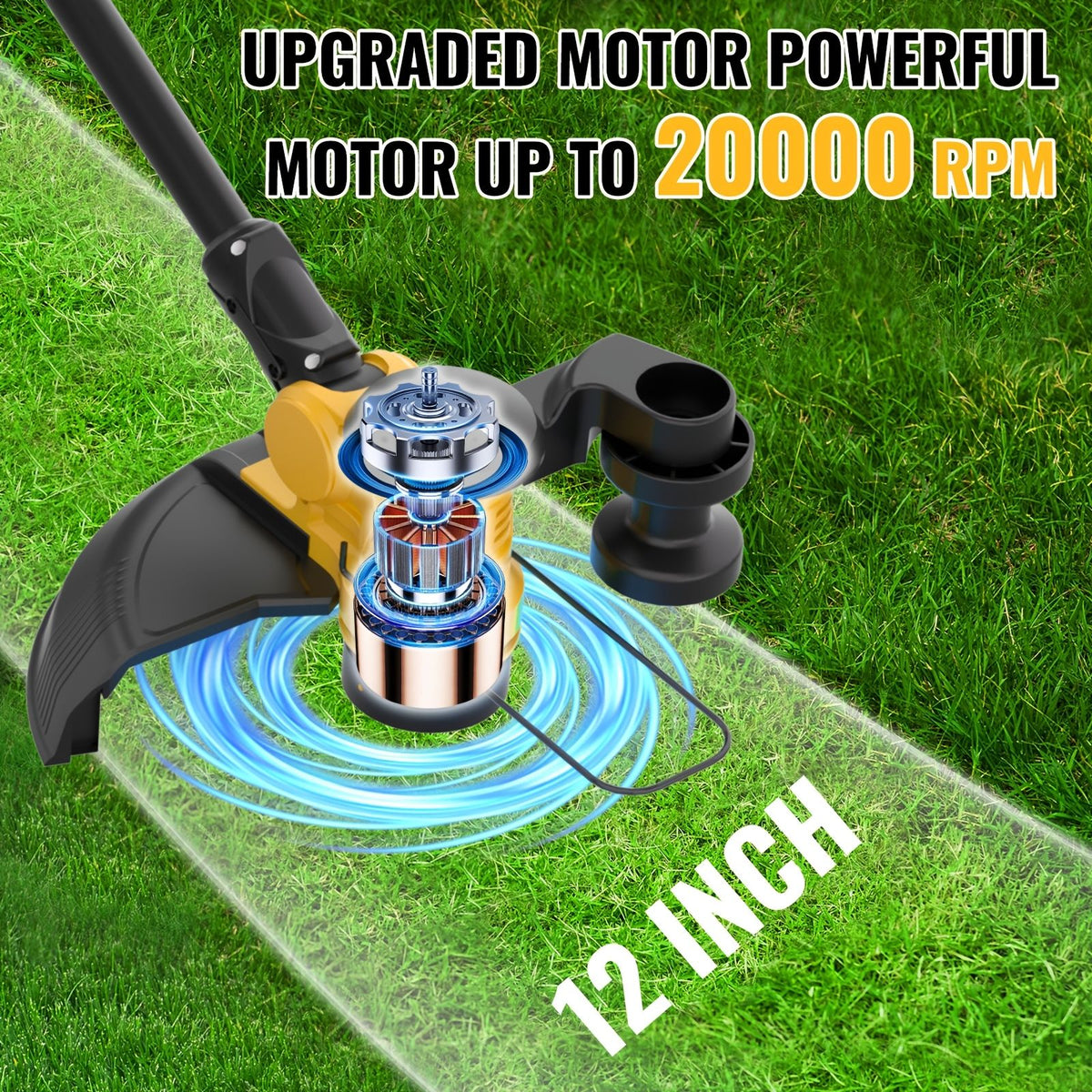 3 in 1 Cordless Lawn Mower Trimmer Edger with 8.5 Cord Reels