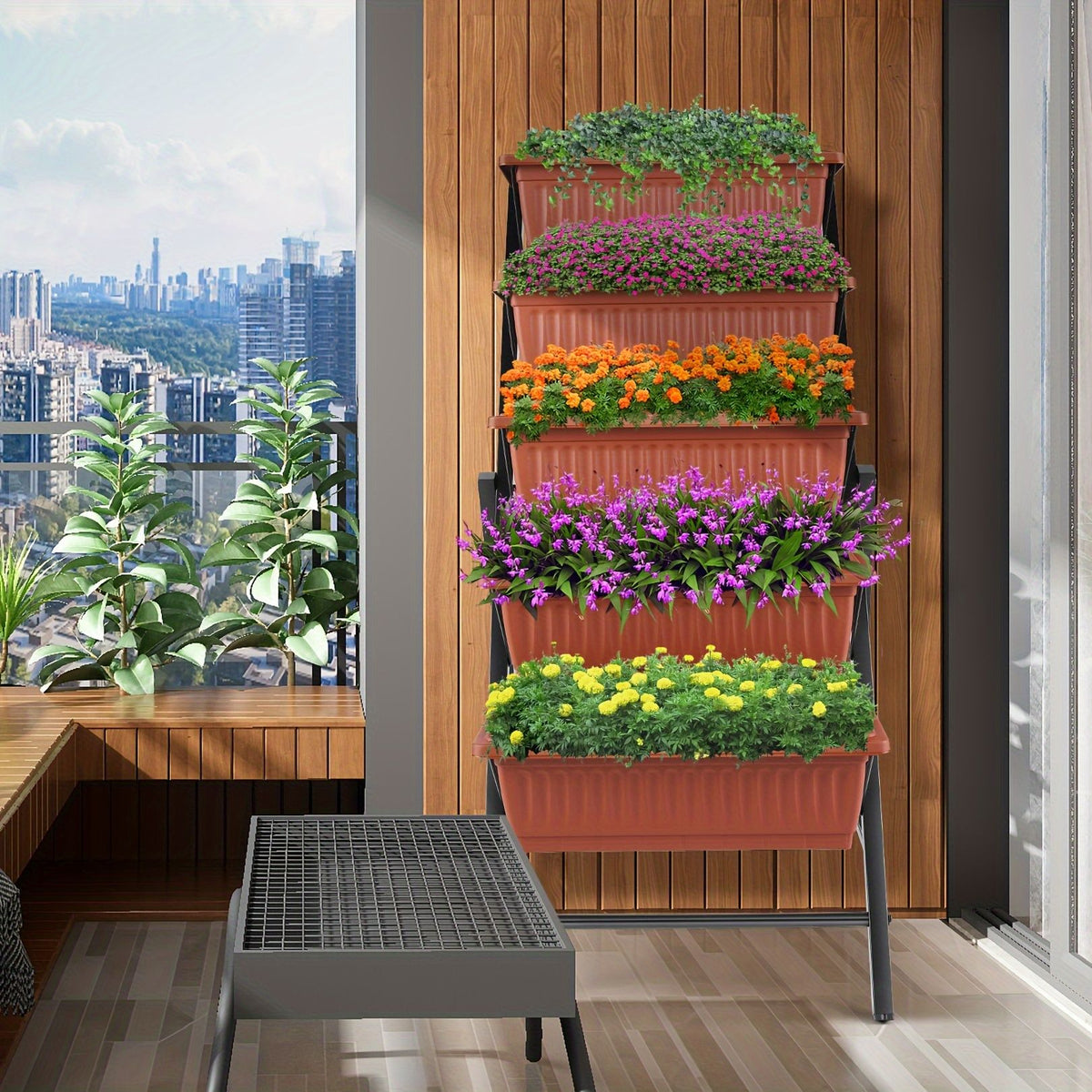 5-Tier Raised Garden Bed Planter Box