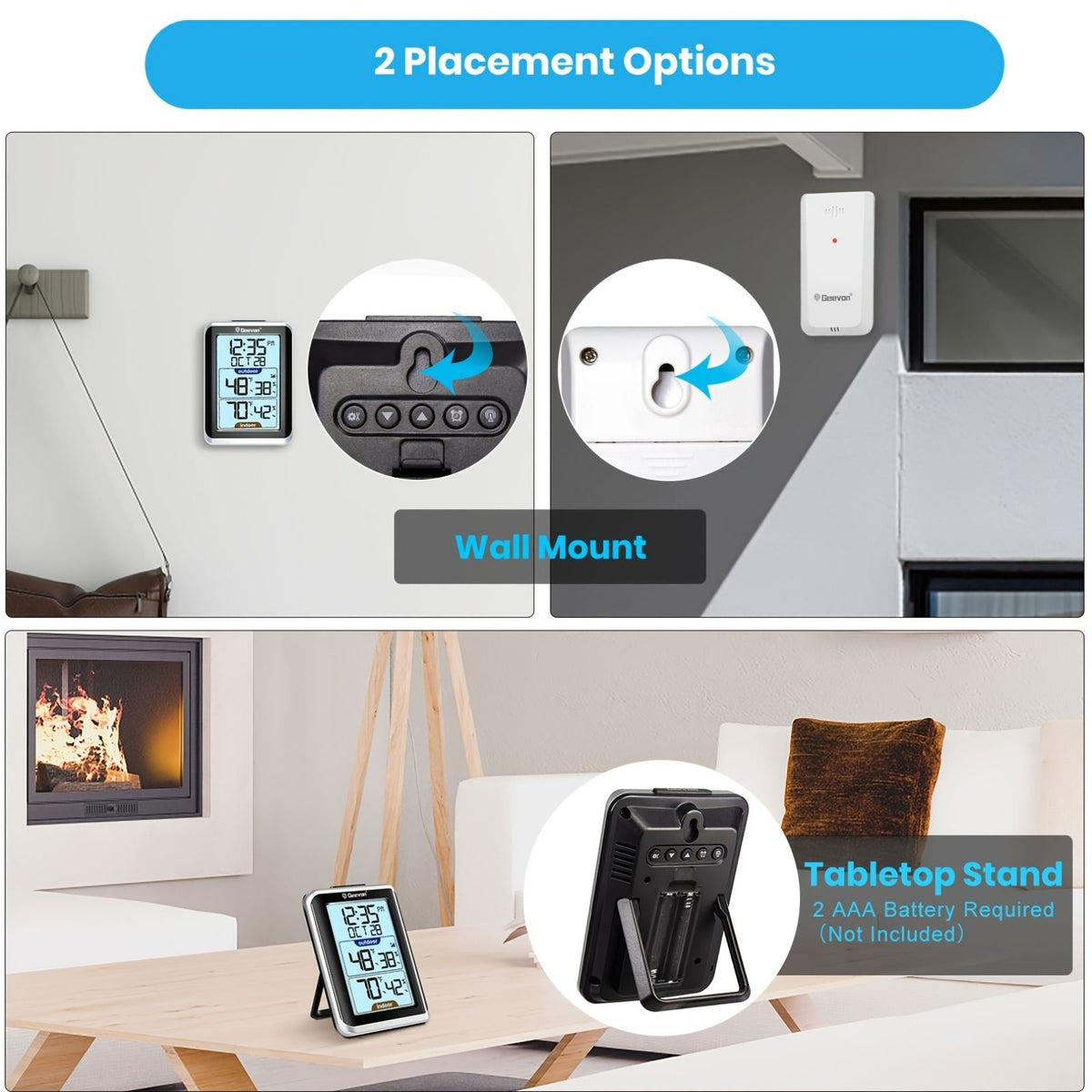 Wireless Digital Indoor Outdoor Thermometer Hygrometer