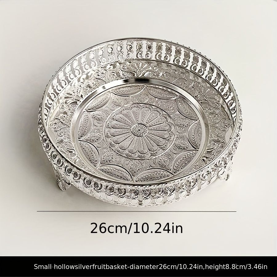 Flower-Shaped Metal Decorative Fruit Bowl and Service Plate