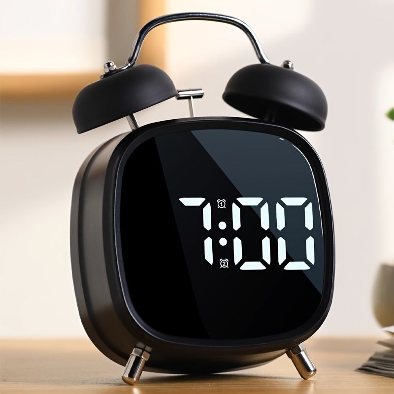 Dual Bell Digital Alarm Clock with Adjustable Brightness