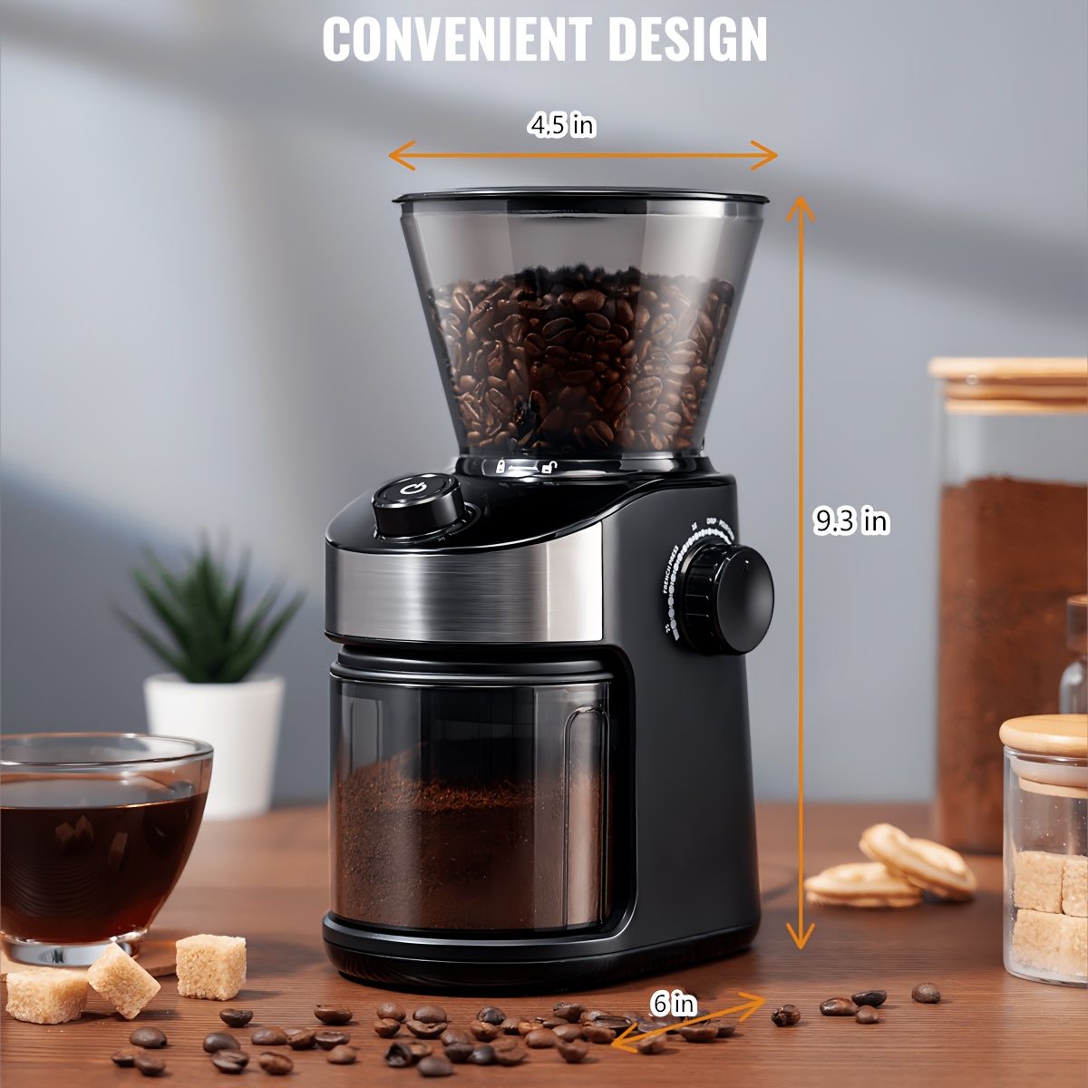 Electric Burr Coffee Grinder with Digital Timer 25 Grind Settings