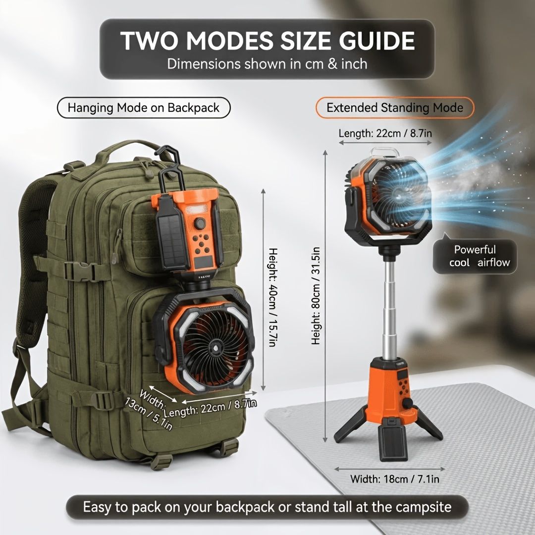 Portable Camping Fan Humidifier Lantern Power Bank
