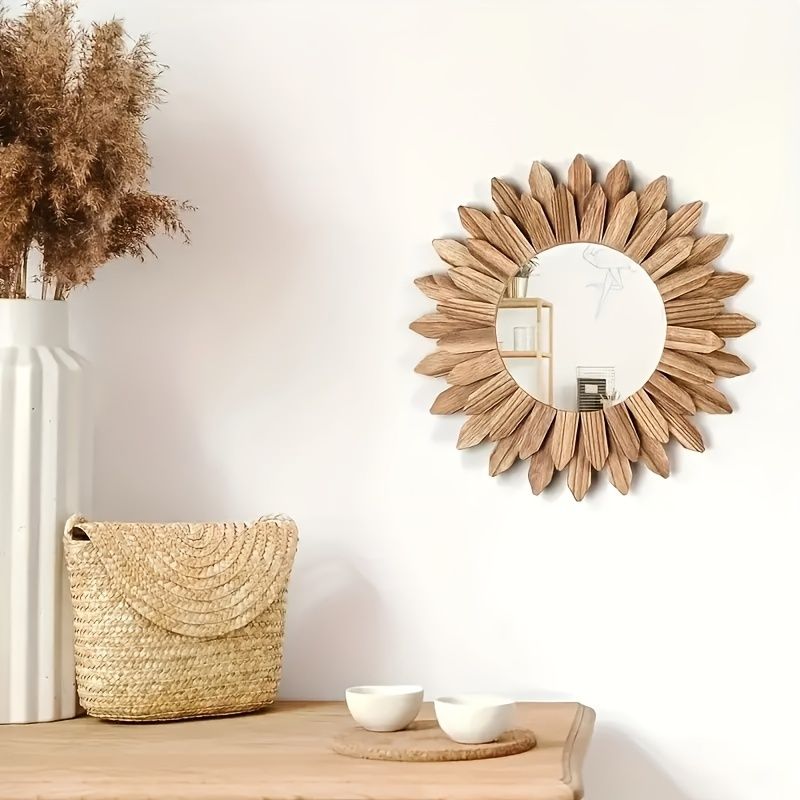 Round Sunflower Wall Mounted Makeup Mirror