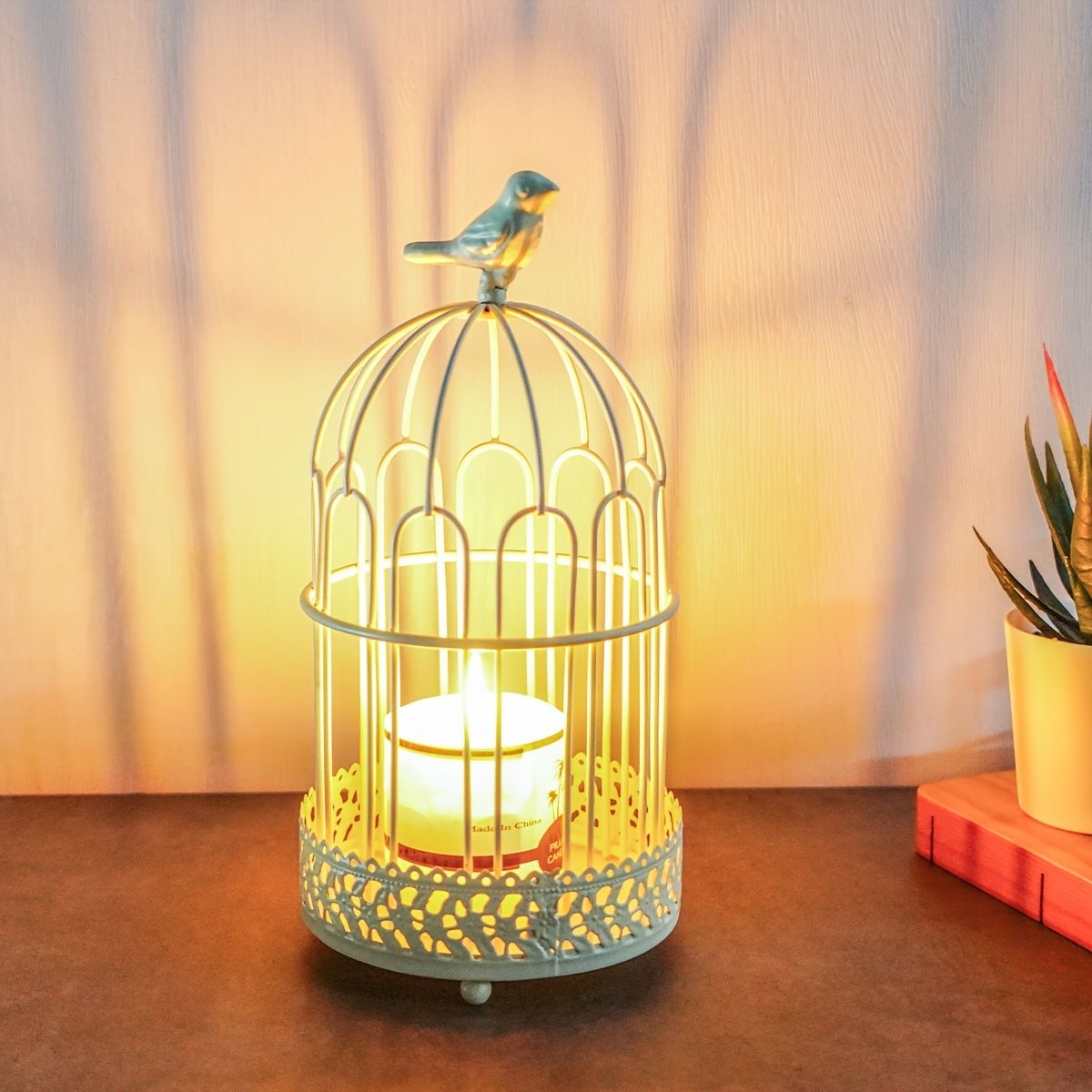 Vintage Birdcage Candle Holder Iron Candlestick
