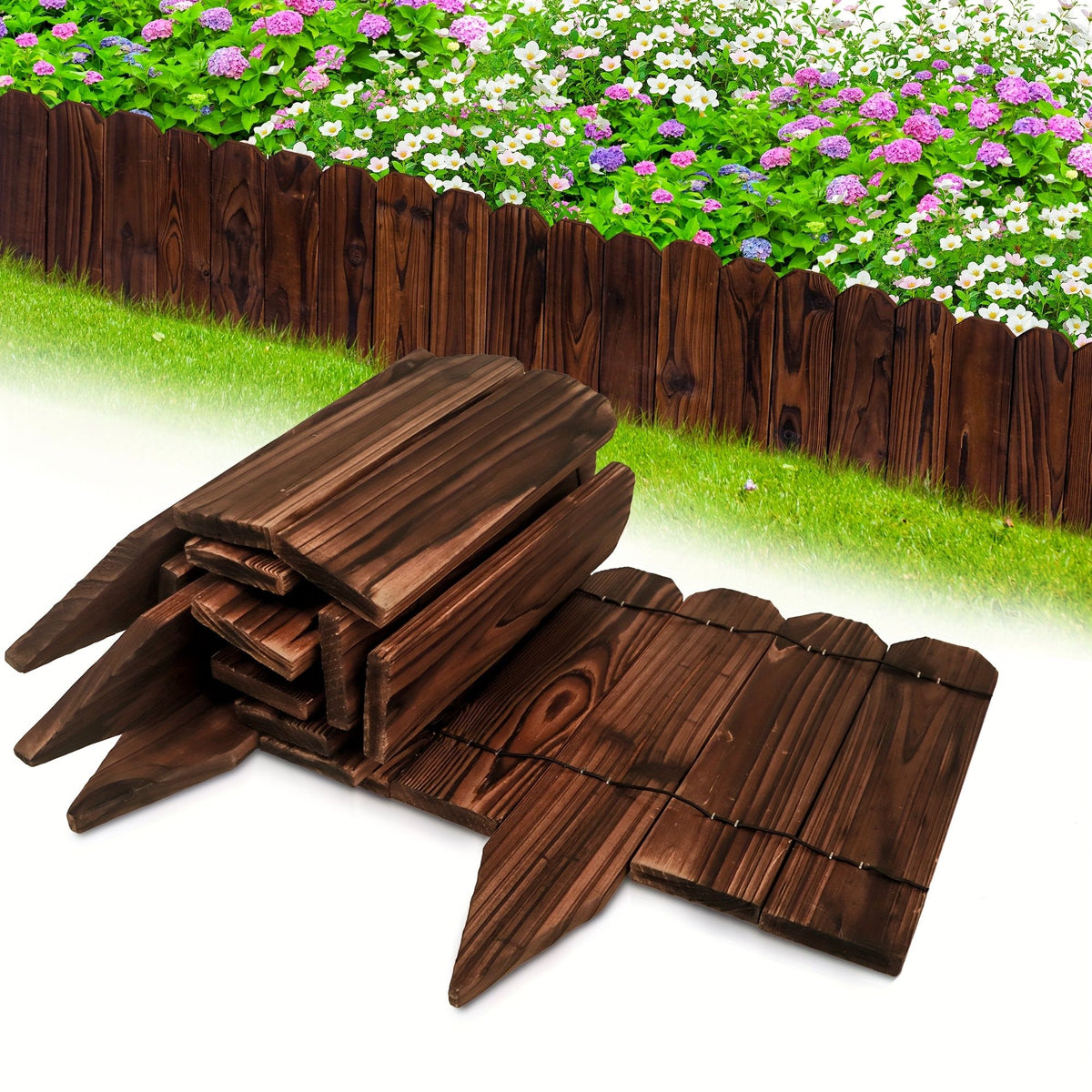 Wooden Garden Edge Fence Board