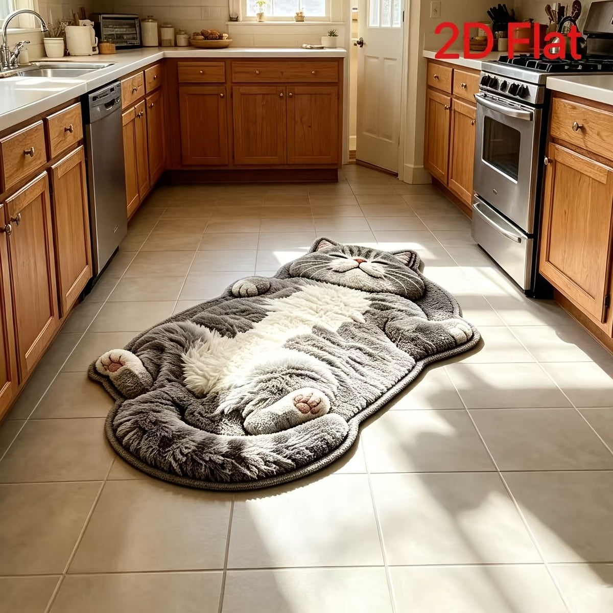 British Shorthair Cat Kitchen Mat Non Slip Washable