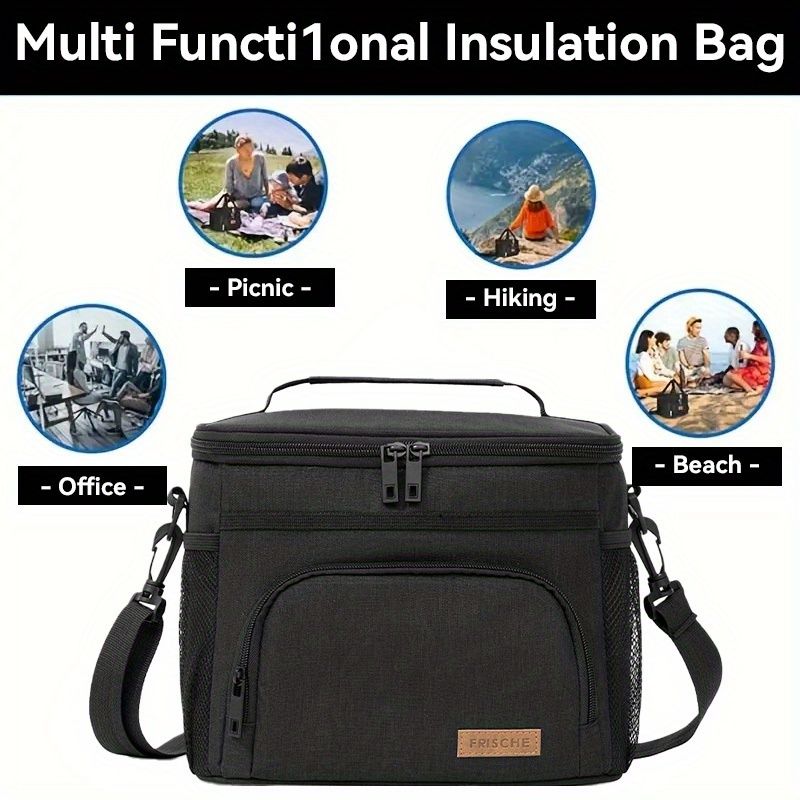 Insulated Lunch Bag Square Bento Cooler Tote