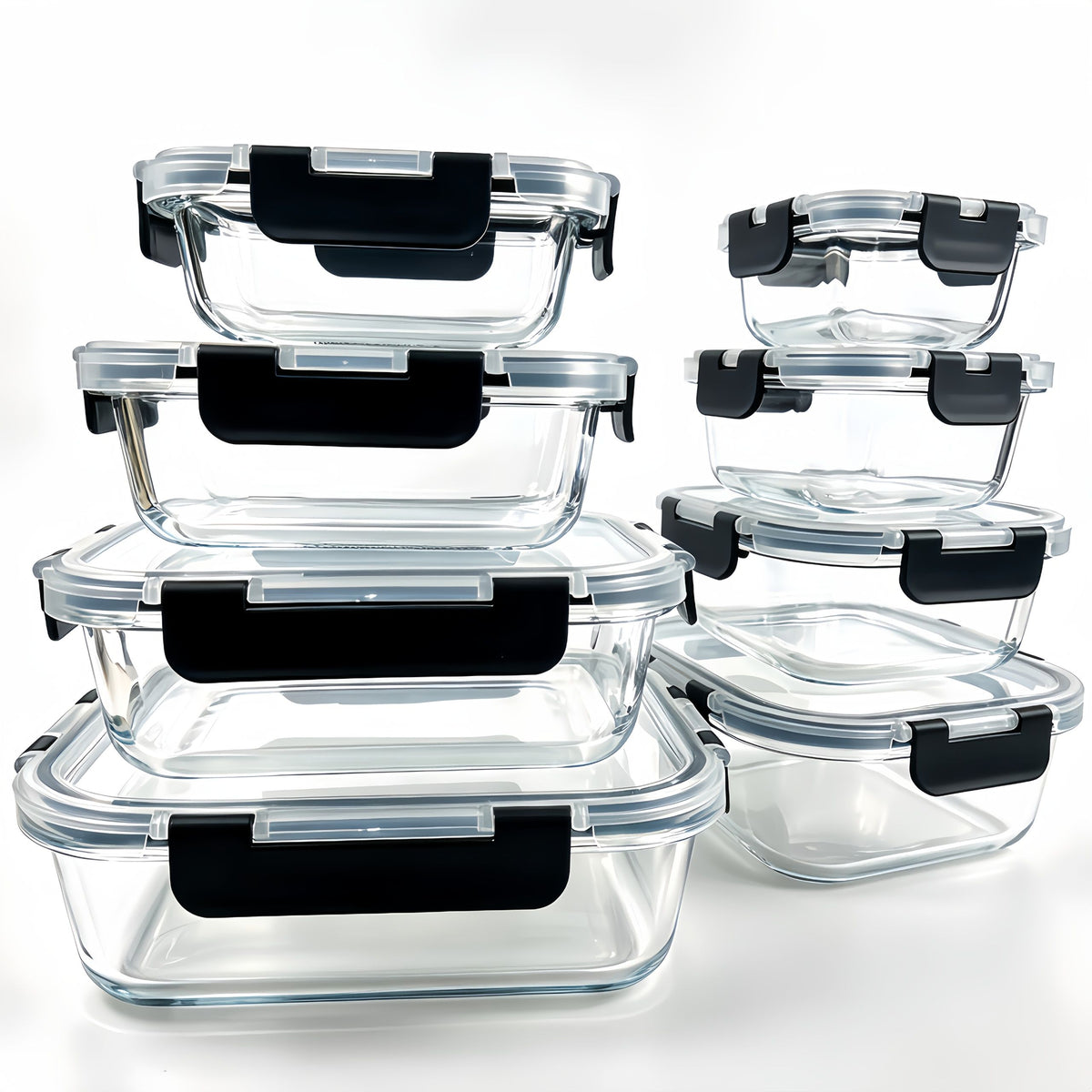 16-Piece Airtight Glass Food Storage Container Set