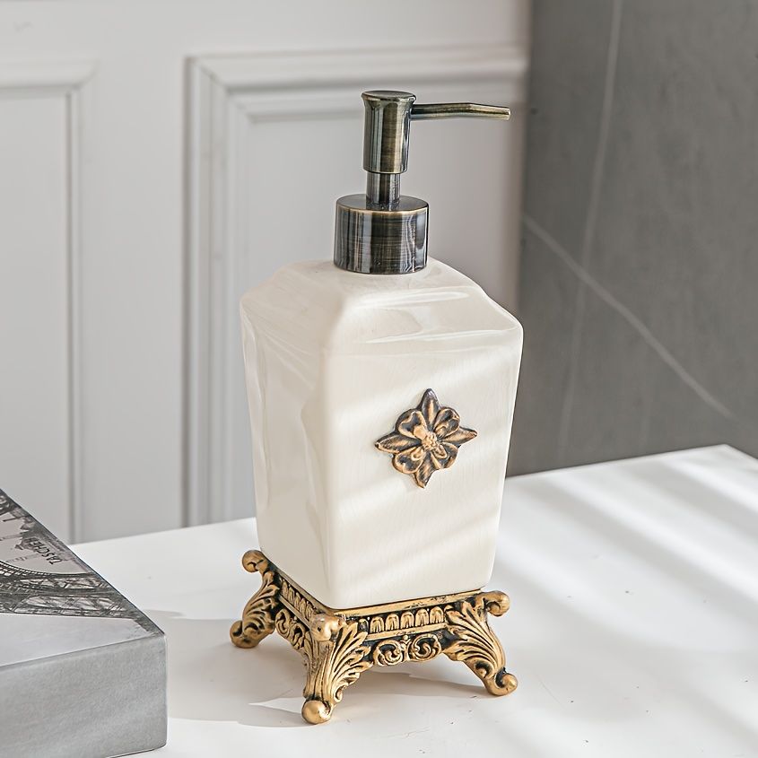 Ceramic Ice Crack Pattern Soap Dispenser Bottle W003