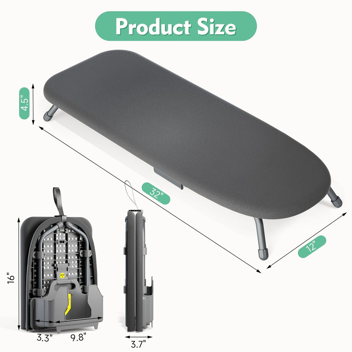 Tabletop Ironing Board with Non Slip Feet