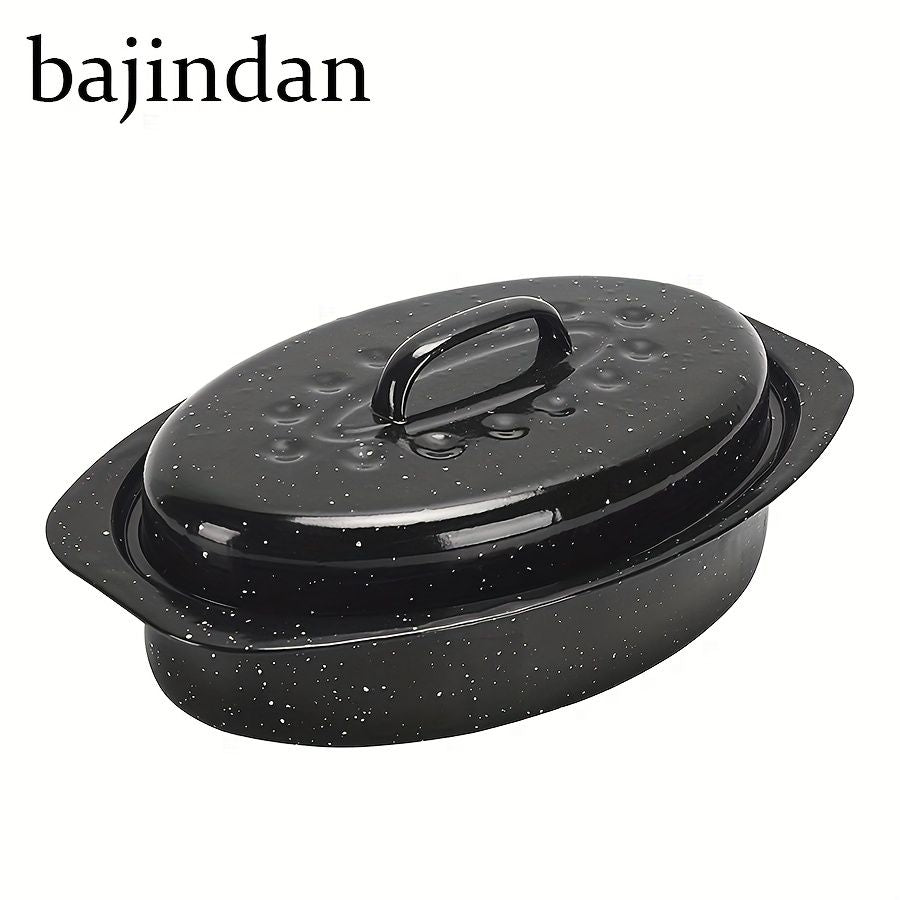 13 Inch Enameled Roasting Pan with Rack
