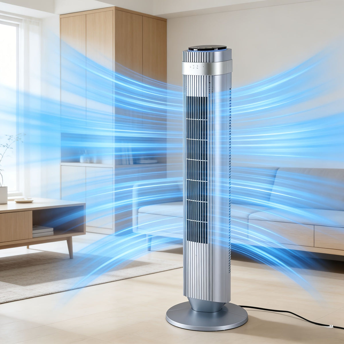 Bladeless Tower Fan with Remote and LED Display