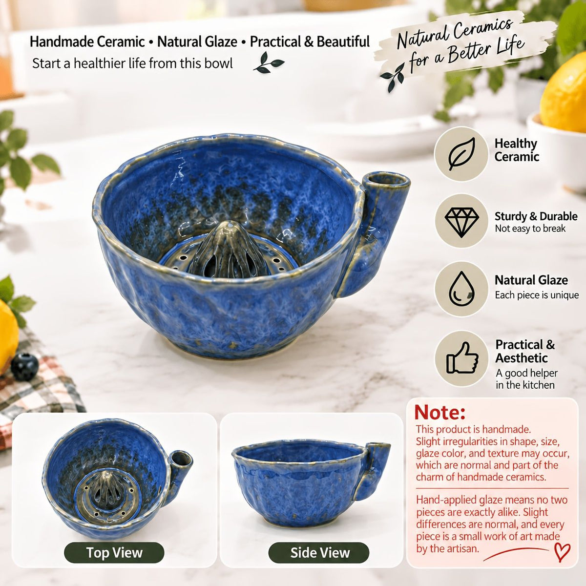 Ceramic Self-Cleaning Fruit Basket