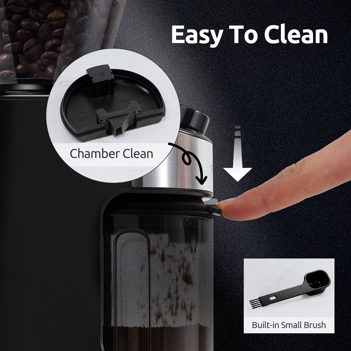 Electric Burr Coffee Grinder with Digital Timer 25 Grind Settings
