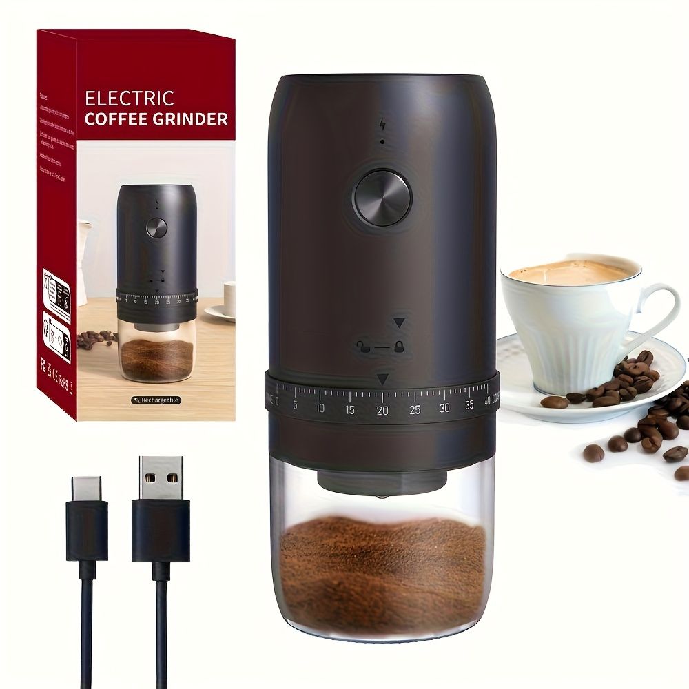 Rechargeable Portable Burr Coffee Grinder with Adjustable Settings