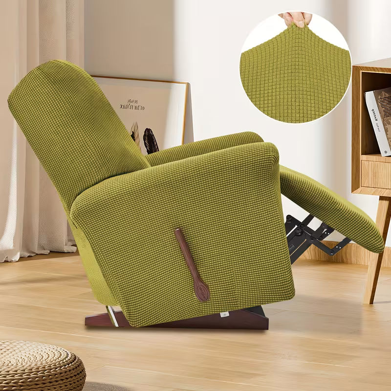 4-Piece Elastic Fleece Recliner Sofa Protective Slipcover Set