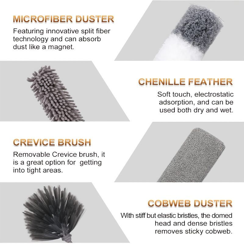 Microfiber Duster Kit with 100" Extension Pole