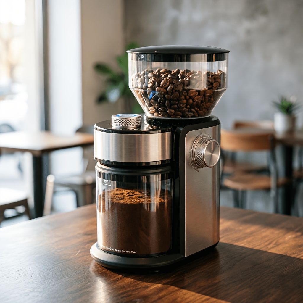 Electric Coffee Grinder with Adjustable Burrs 15 Settings