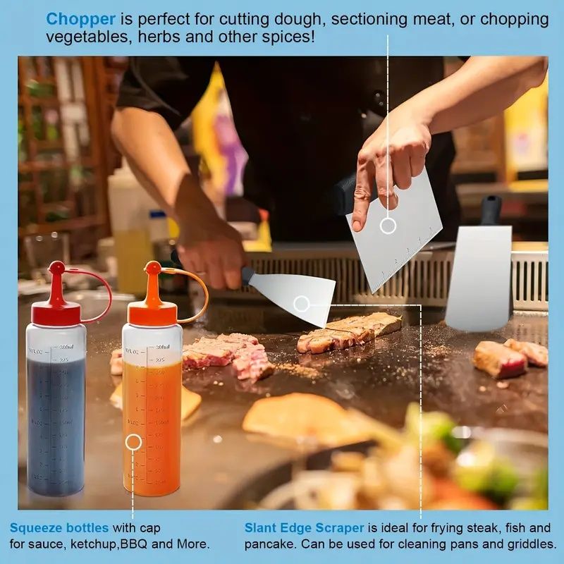 17-Piece BBQ Grill Set with Meat Press and Thermometer