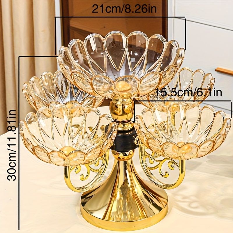 Rotating Multi-Layer Five-Plate Crystal Fruit Plate