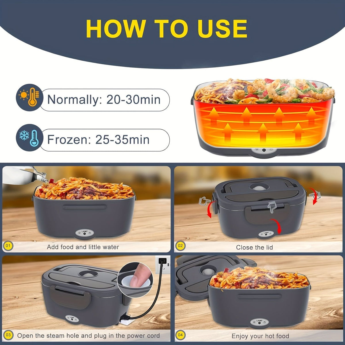 12V 24V Portable Car Food Warmer