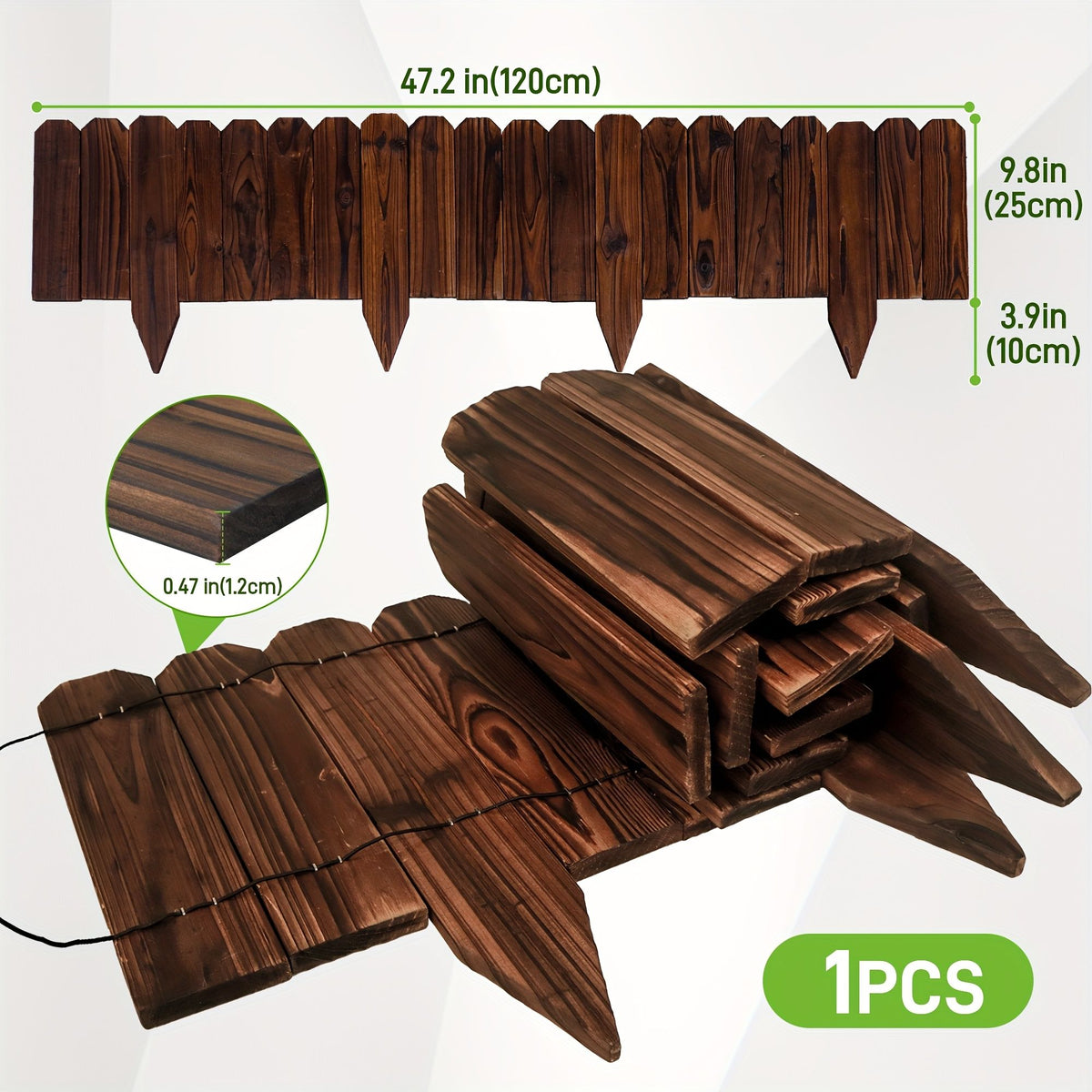 Wooden Garden Edge Fence Board