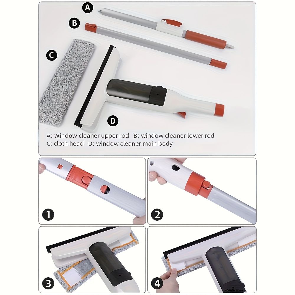 Long Handle Cleaning Kit with Squeegee