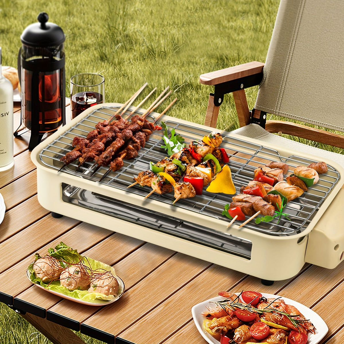 1700W Smokeless Electric Indoor Grill with Removable Non-Stick Plate