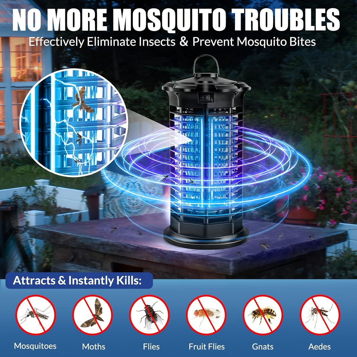 Electric Bug Zapper Fly Trap Metal Mesh