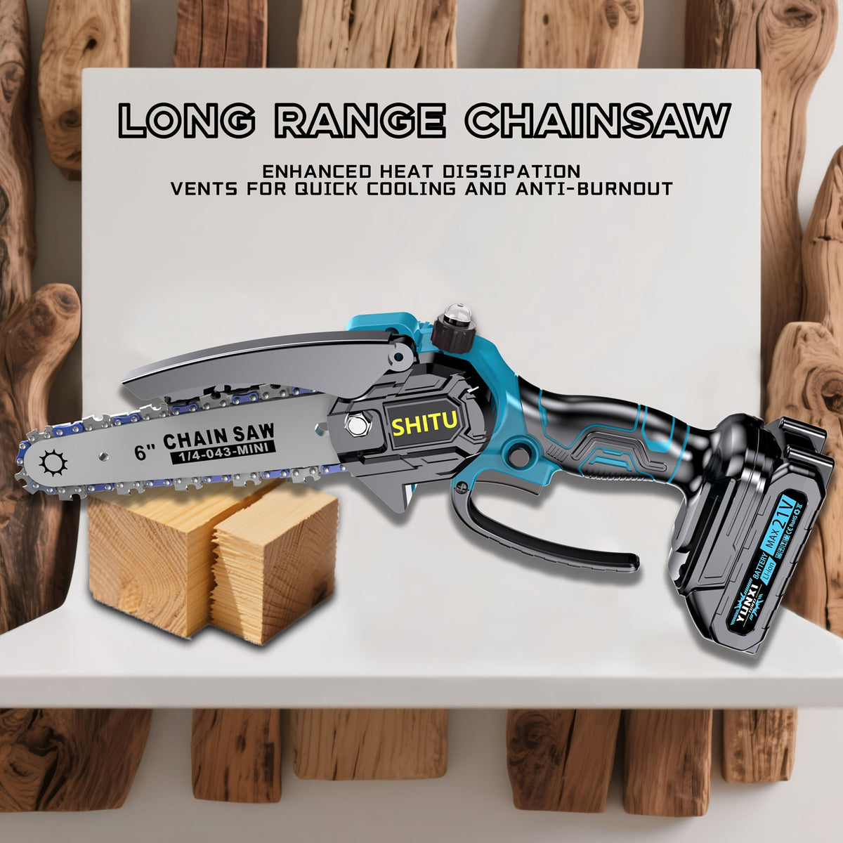 Mini Cordless Handheld Chainsaw with Safety Lock