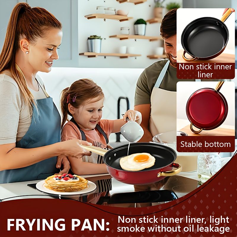 12-Piece Stainless Steel Cookware Set with Saucepans and Wok