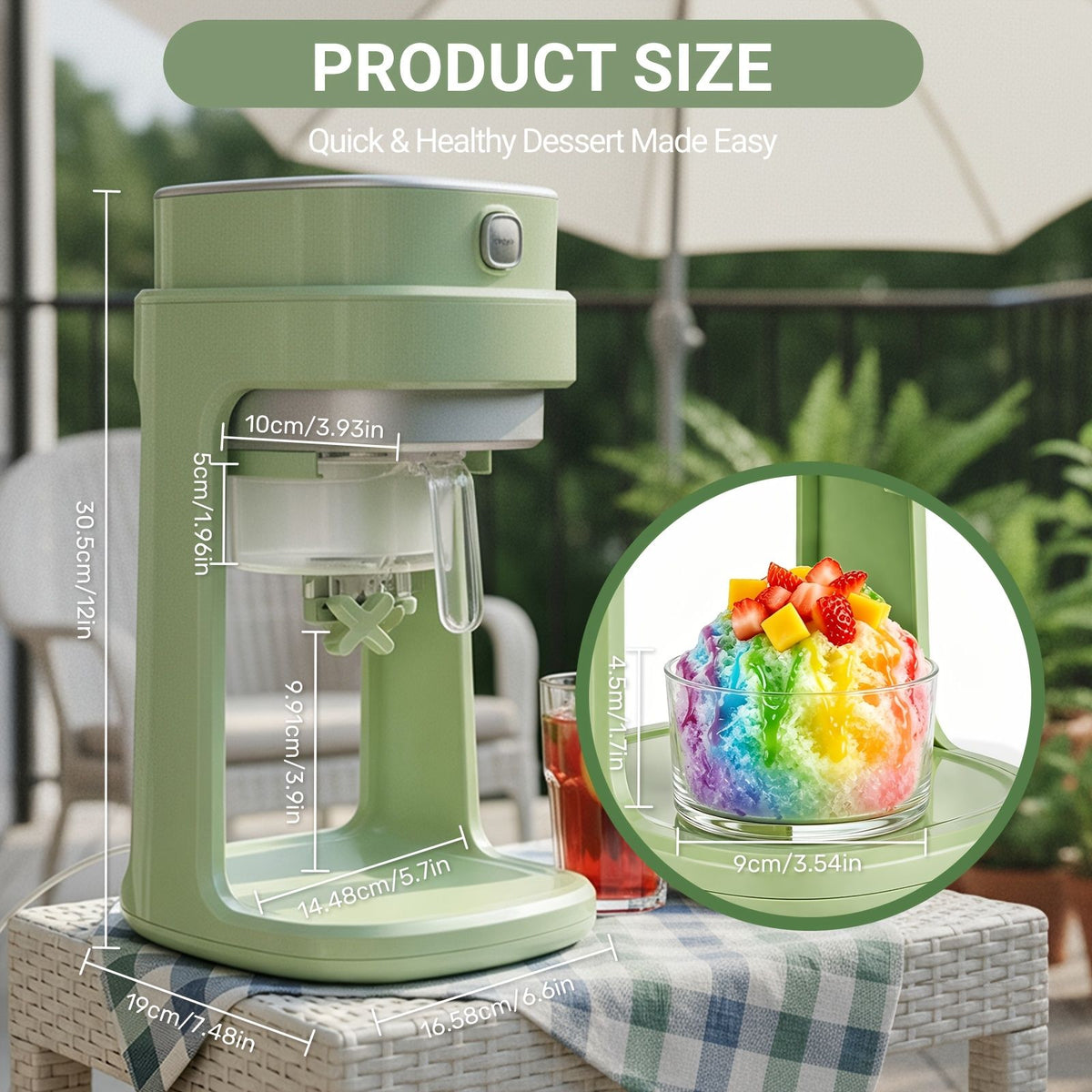 Adjustable Button Ice Crusher Machine