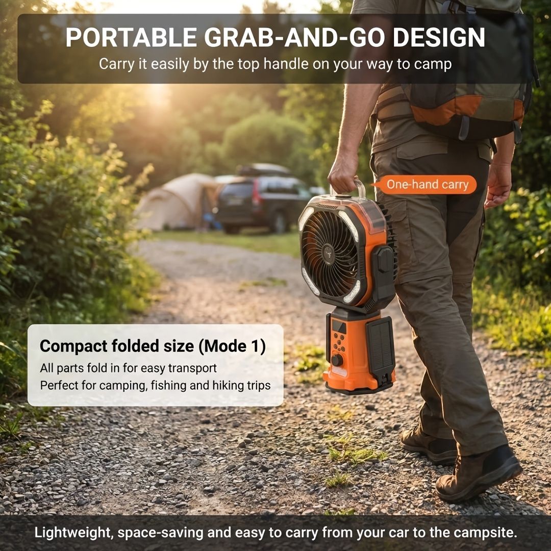 Portable Camping Fan Humidifier Lantern Power Bank