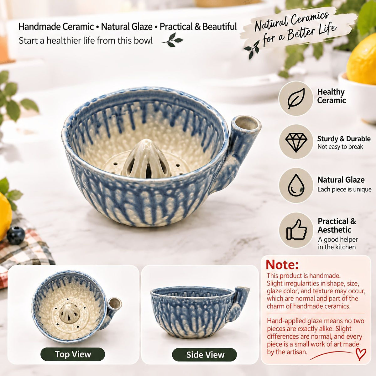Ceramic Self-Cleaning Fruit Basket