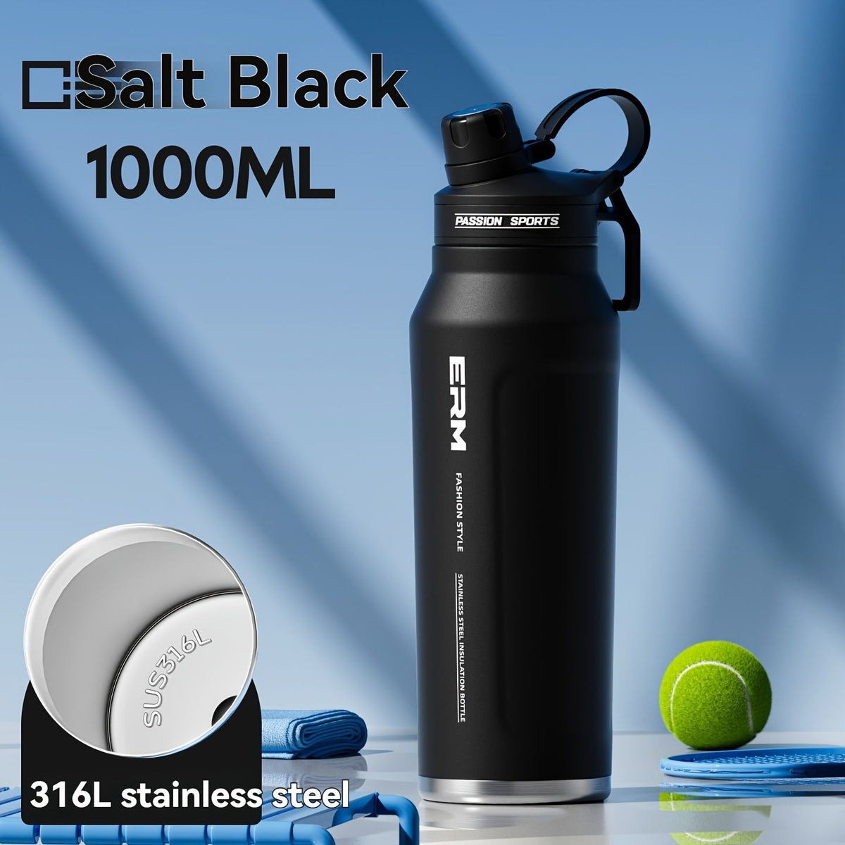 Insulated Stainless Steel Water Bottle with 2 in 1 Straw Spout