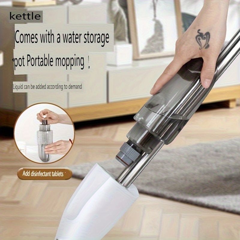 Microfiber Spray Mop with 4 Reusable Pads and Scraper