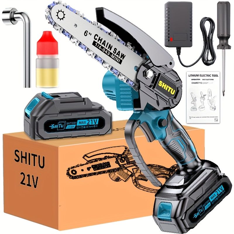 Mini Cordless Handheld Chainsaw with Safety Lock