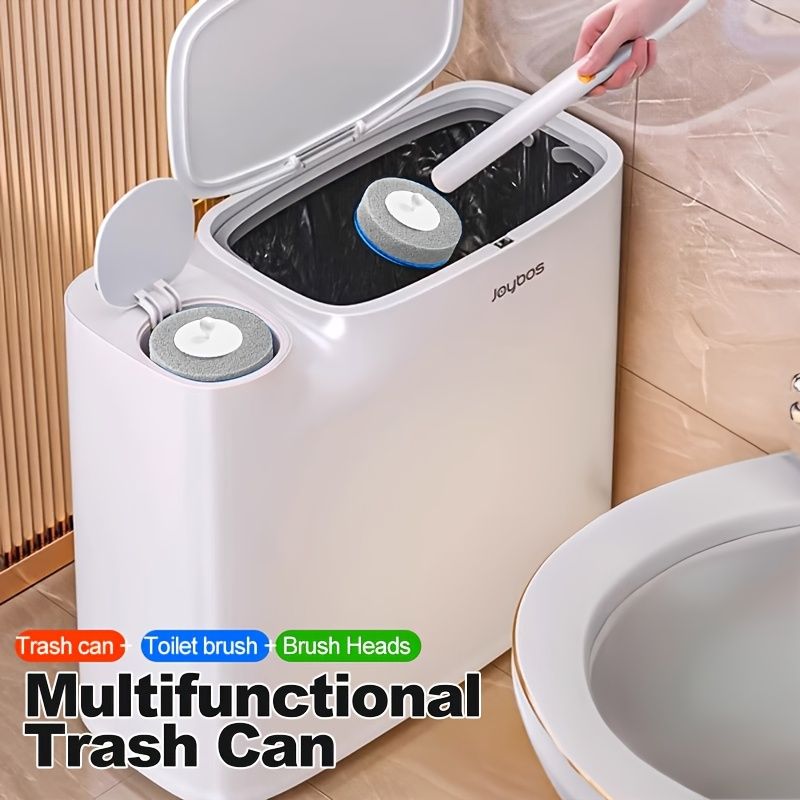 2 in 1 Bathroom Trash Can With Toilet Brush