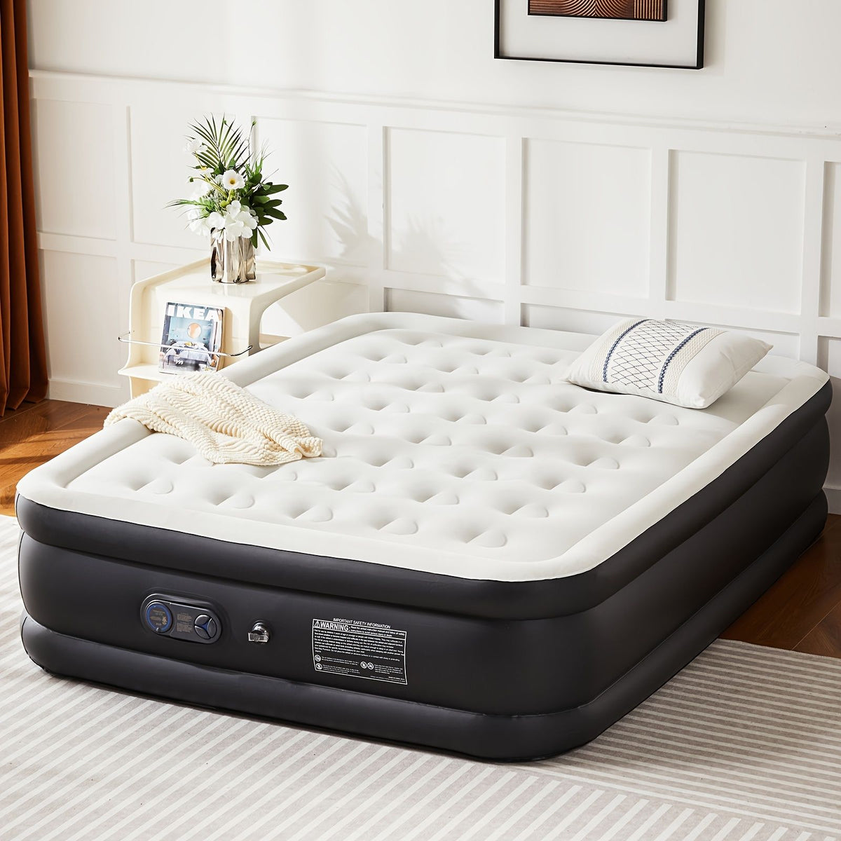 Coil Beam Air Mattress with Plush Velvet Top