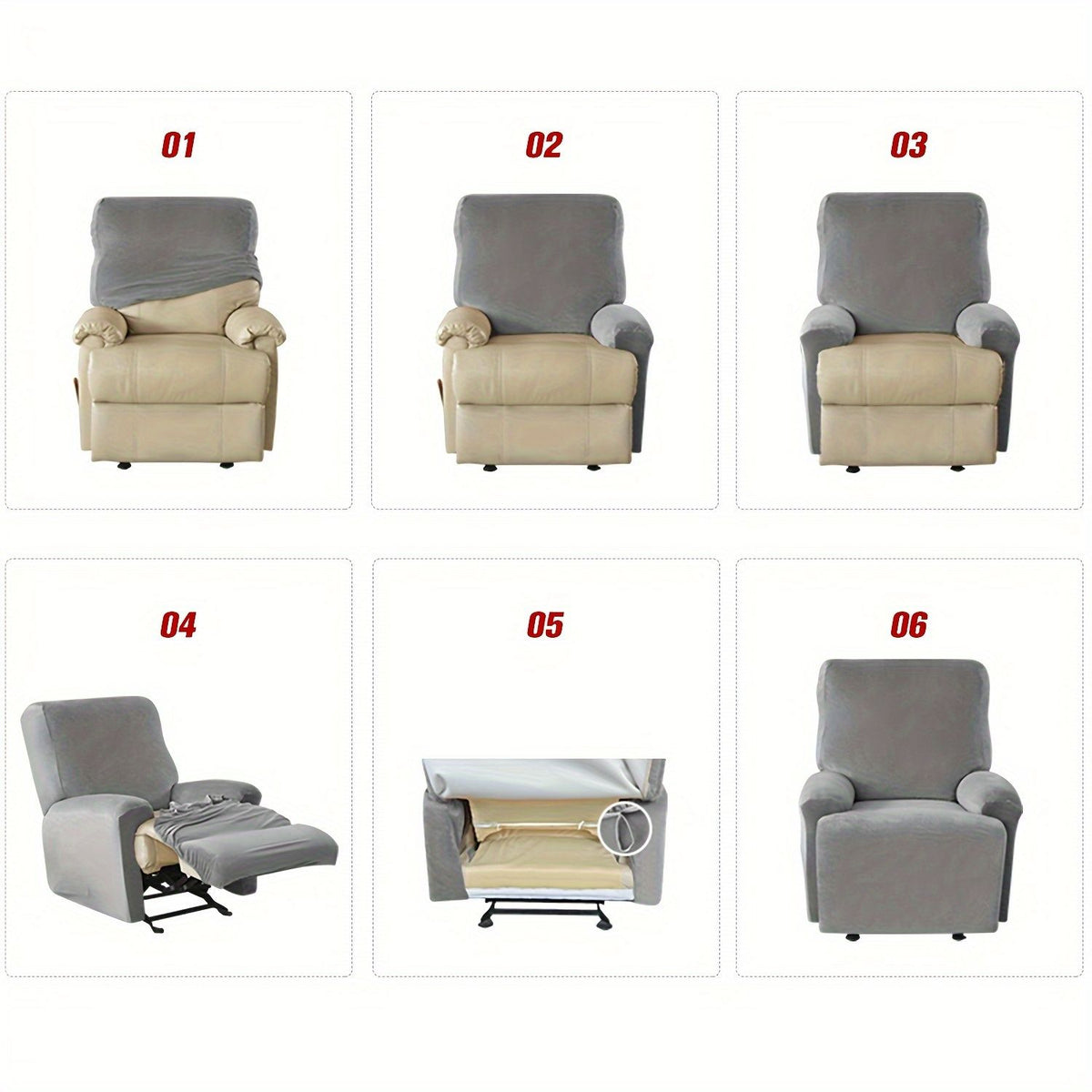 Stretchable Split Section Sofa Cover