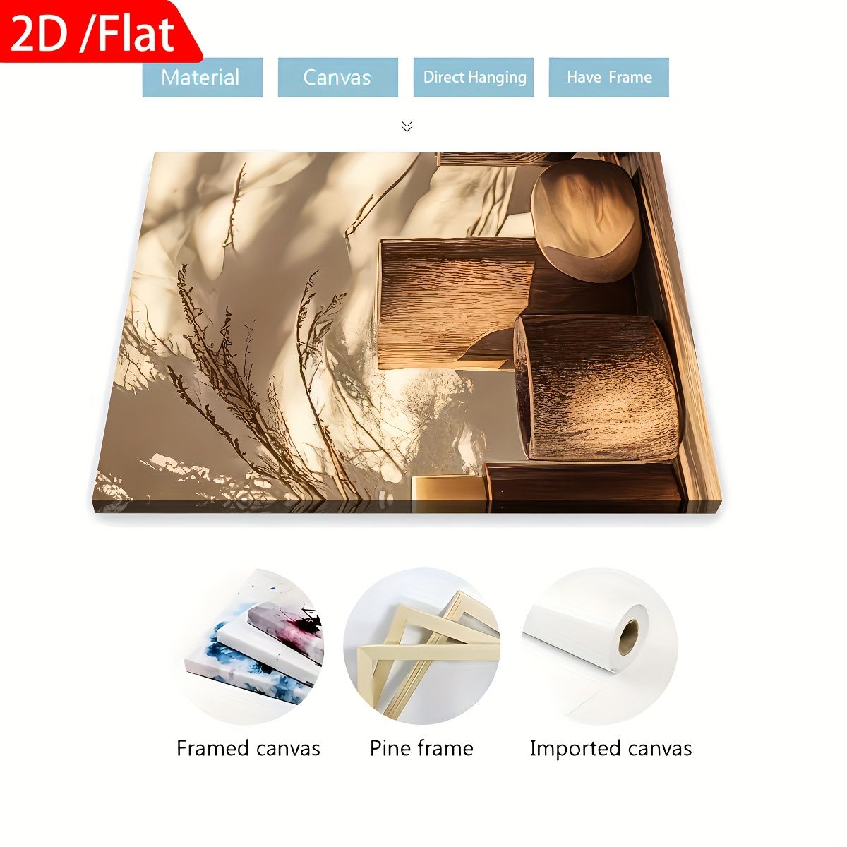 3-Piece Framed Canvas Wall Art Potted Plant Set