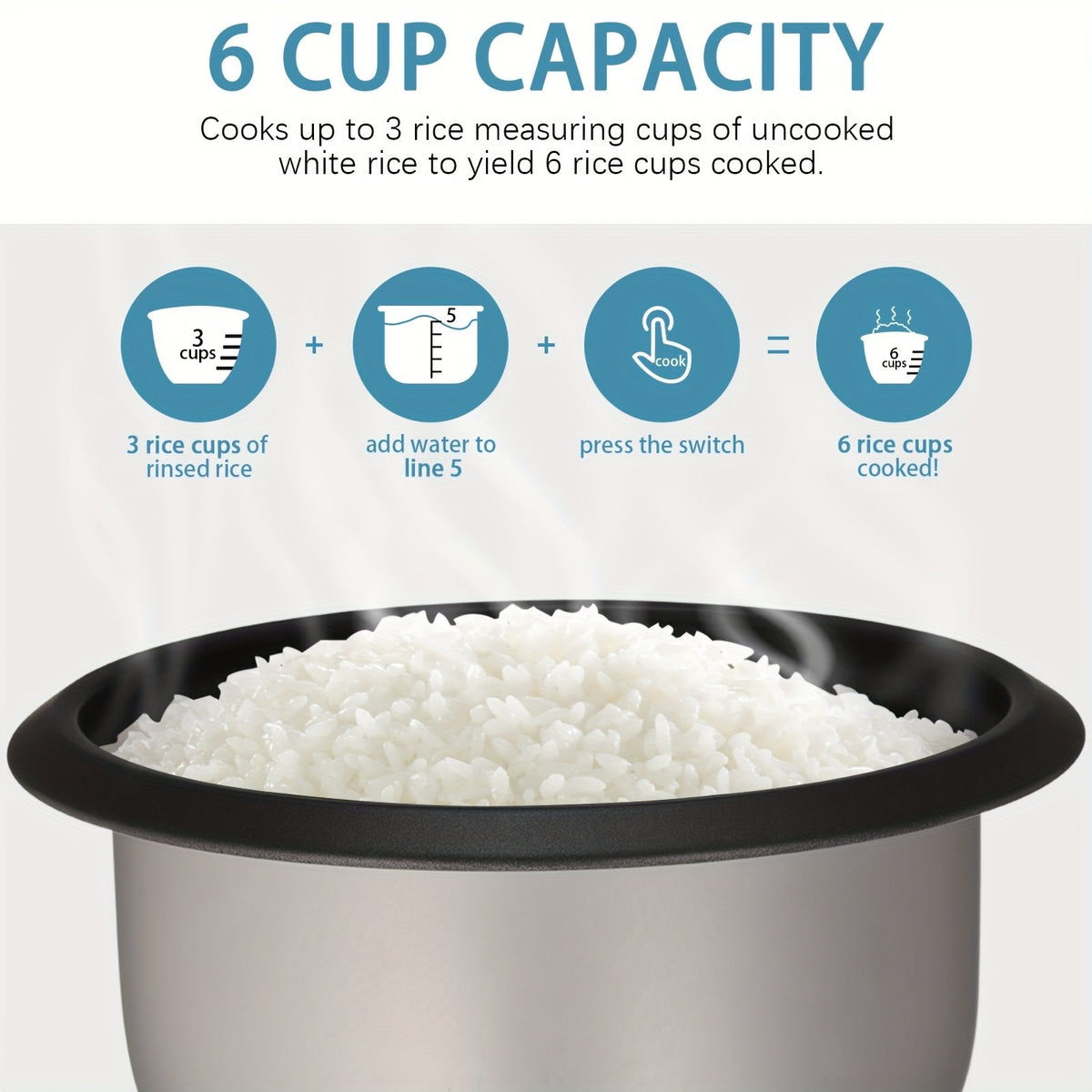 Rice Cooker with Removable Non-Stick Pot and Yogurt Maker