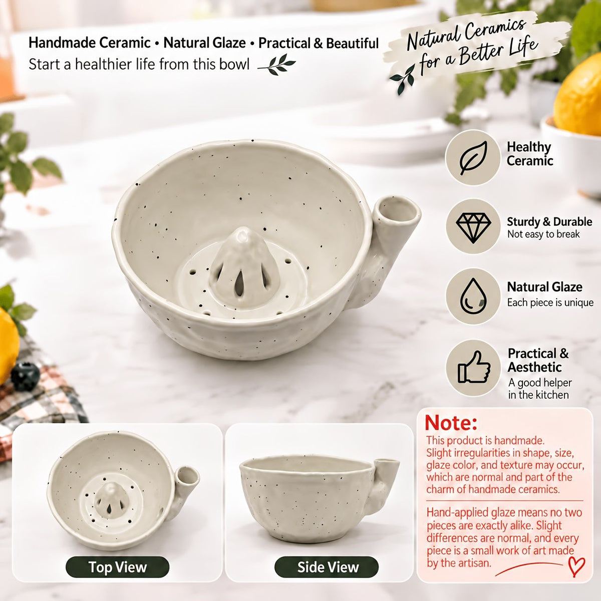 Ceramic Self-Cleaning Fruit Basket
