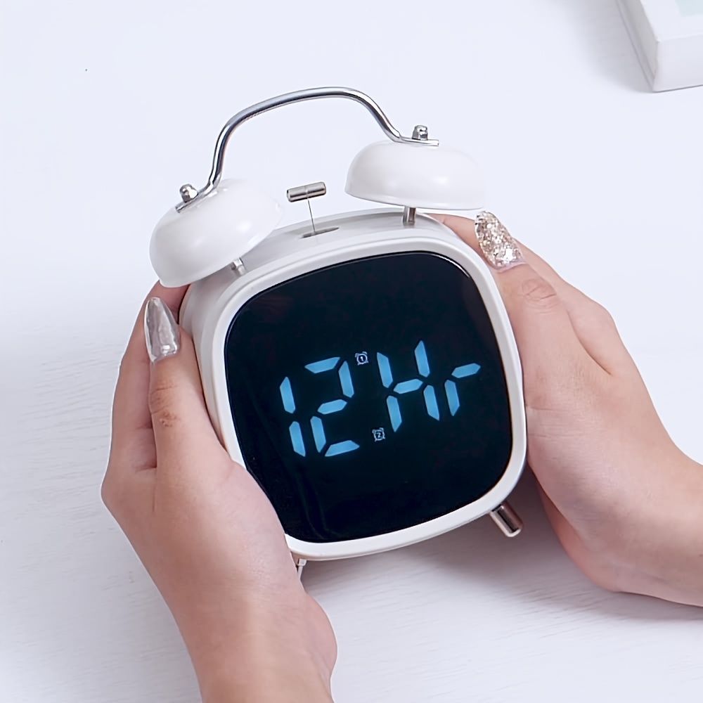Dual Bell Digital Alarm Clock with Adjustable Brightness
