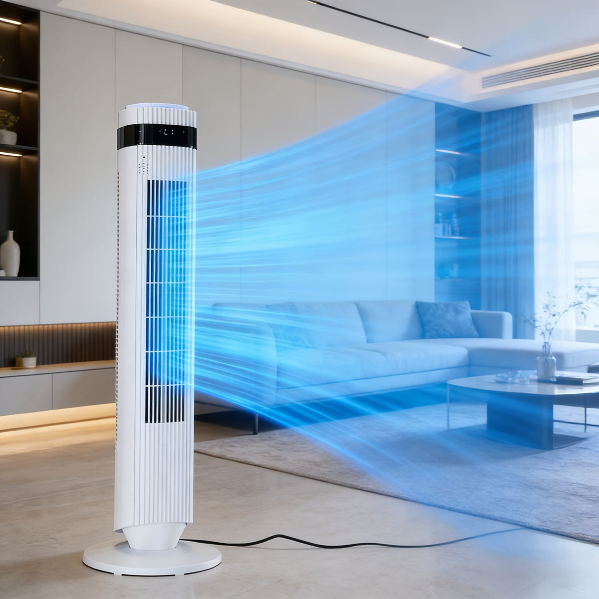 Bladeless Tower Fan with Remote and LED Display