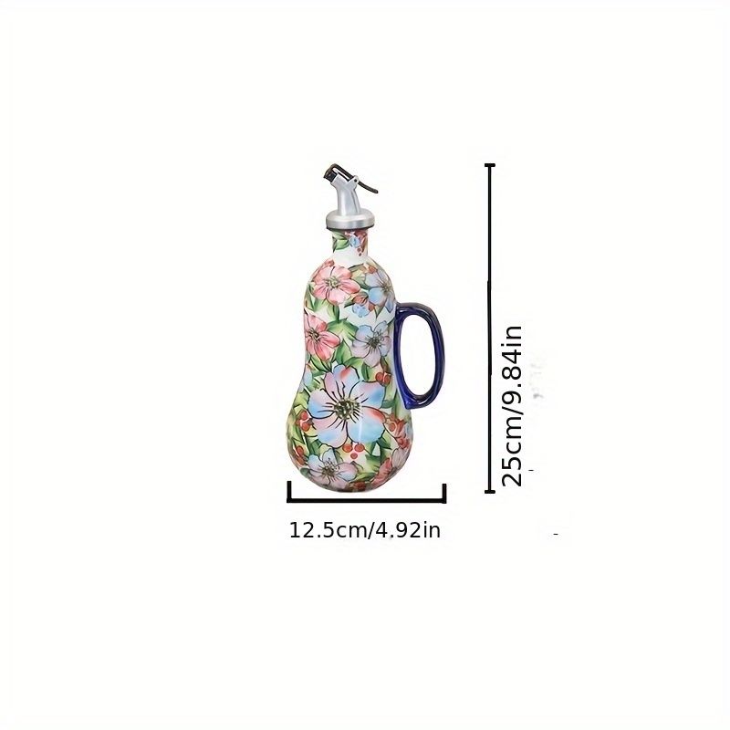 Hand Painted Ceramic Oil Dispenser with Pump