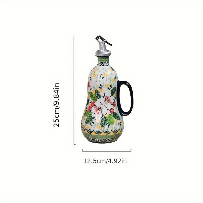Hand Painted Ceramic Oil Dispenser with Pump